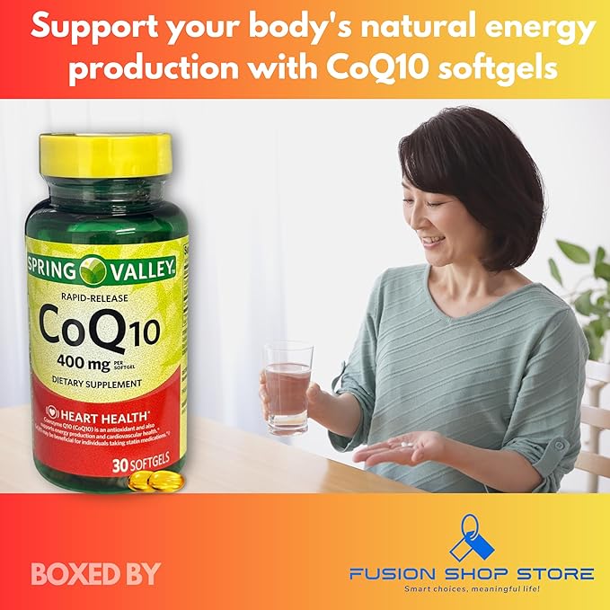 C0q10 400mg- Rapid-Release 30 softgels (Pack of 1) Boxed by Fusion Shop Store