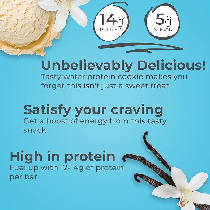Power Crunch Protein Wafer Bars French Vanilla &amp Strawberry Crème 1.4 Ounce (12 Count) Bundles