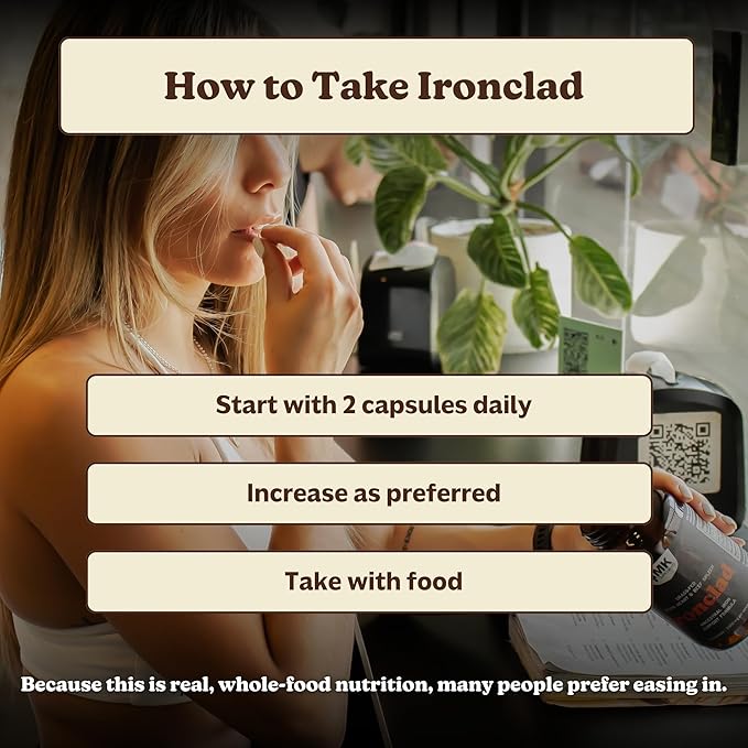MK Supplements IRONCLAD | Beef Spleen &amp Bison Heart Capsules | ~58% DV Heme Iron + CoQ10 | No GI Distress | Freeze-Dried | 150 Capsules