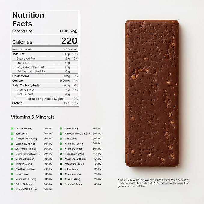 Novos Longevity Protein Bar | 15g Protein 20 Superfoods 5 Longevity Ingredients for Men &amp Women | Supports Skin Mind &amp Mood | Salted Chocolate Crunch (12-Pack)