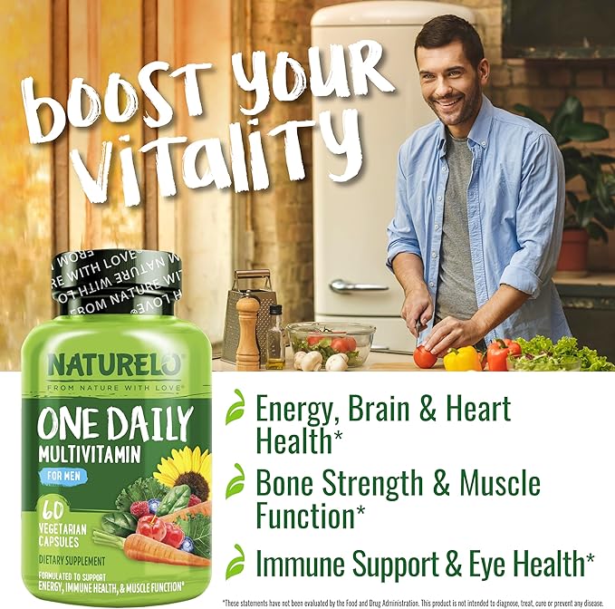 NATURELO One Daily Multivitamin for Women 60 Capsules and One Daily Multivitamin for Men 60 Capsules - 2 Month Supply Bundle