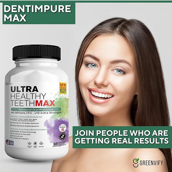 Ultra Healthy Teeth Max Probiotic Supplement 40 Billion CFU 60 Capsules Advanced Oral Health Formula (3)