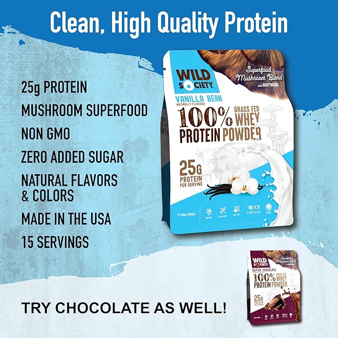 WILD SOCIETY Clear Isolate + Whey Concentrate Super Combo - Rocket Pop Clear Whey + Vanilla Bean Whey Concentrate