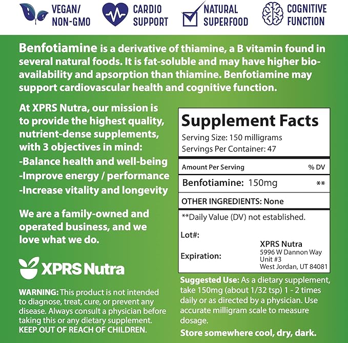 XPRS Nutra Separated Size 4 Capsules (1000 Count) with Benfotiamine Powder (.25 Ounce) Bundle