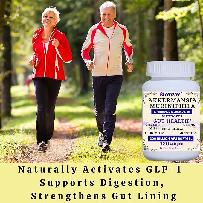 Nikoni Akkermansia Muciniphila GLP-1 Probiotic Supplement for Women &amp Men Gut Health (Pack of 4)