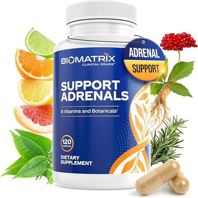 Adrenal Fatigue Supplement Cortisol Manager 5-MTHF B Vitamins Vitamin C Adaptogens Bioflavonoids DHEA Inositol 30-60 Day Supply | 120 Veggie Caps