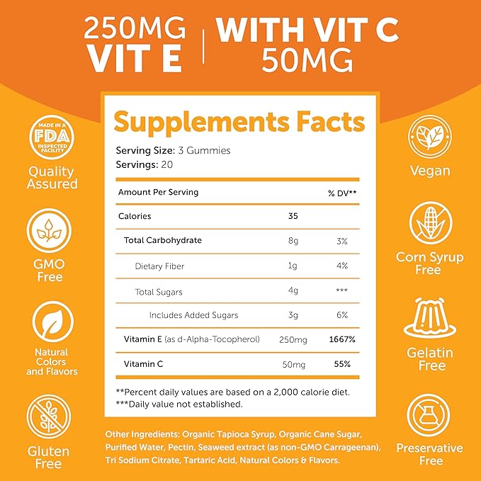 Lunakai Vitamin B12 and Vitamin E Gummies Bundle - 3000 mcg Gummies for Adults Energy Support and Bone Health - 250 mg 1000 iu Natural VIT E Plus C Supplements