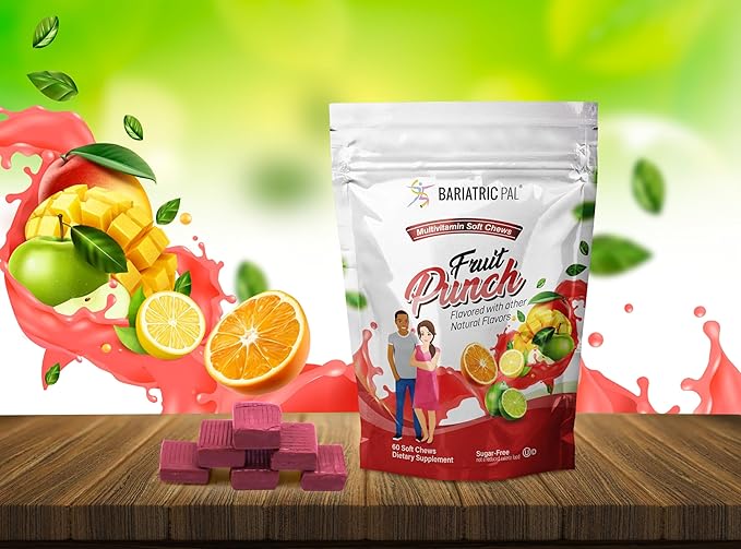 BariatricPal Iron-Free Multivitamin Soft Chew - Fruit Punch (120 Count)
