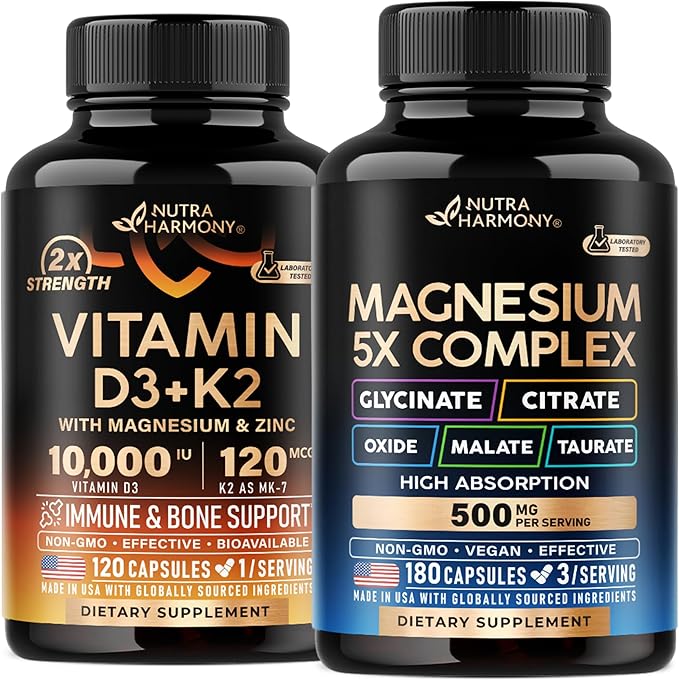 NUTRAHARMONY Vitamin D3 K2 &amp Magnesium Complex Capsules