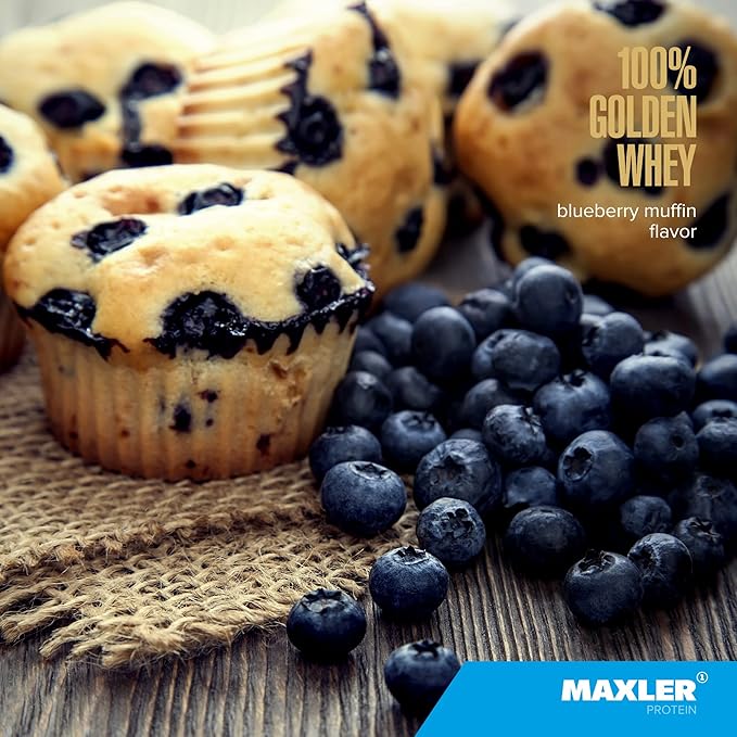 Maxler 100% Golden Whey Raspberry Cheesecake and Blueberry Muffin Bundle