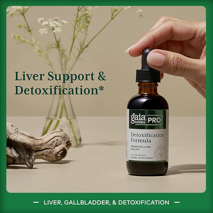 GAIA HERBS PRO Detoxification Formula - Supports Liver Health &amp Detoxification* - Milk Thistle Yellow Dock &amp More - 2 fl oz (30 Servings)
