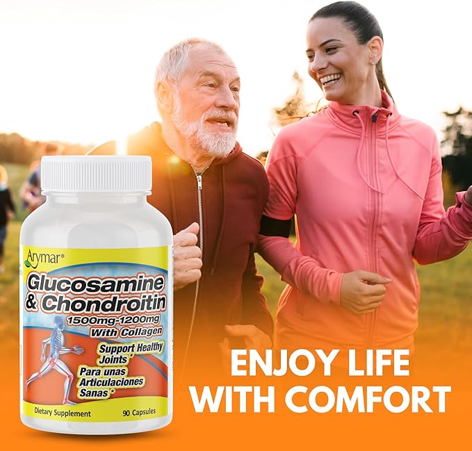 Arymar Glucosamine Chondroitin &amp Collagen Supplement Joint Support Formula Two Pack