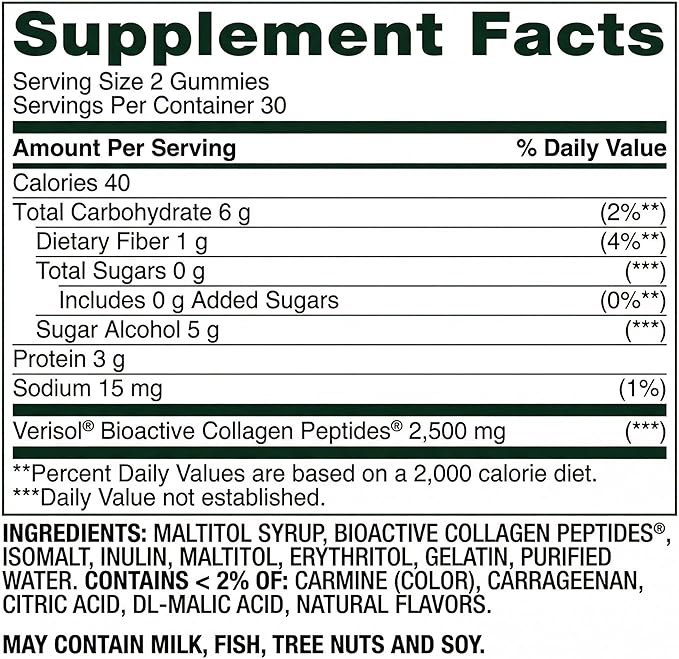 Collagen Women Zero Sugar 60 Gummies - Collagen Peptides 2500mg Protein Gummies for Women Collagen Gummies for Skin and Hair (Pack of 1)
