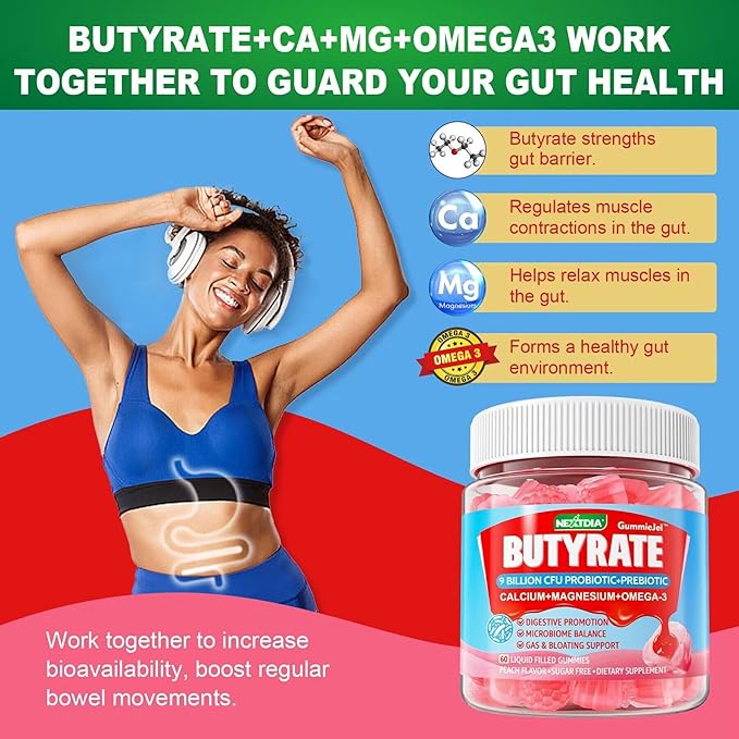 Kids Multivitamin Gummies with Iron + Butyrate Gummies with Probiotic + Prebiotic + Postbiotic