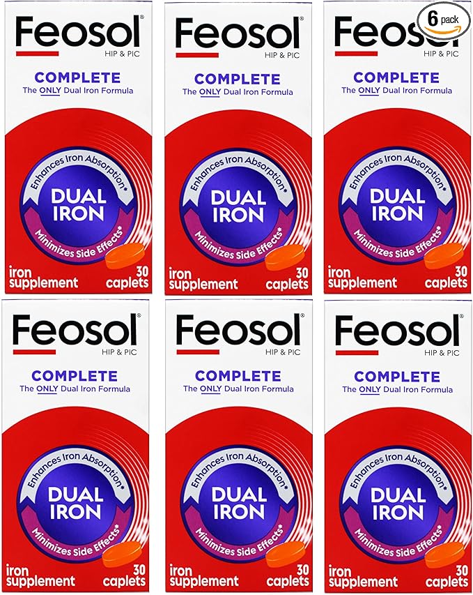 Feosol Bifera Iron Caplets Complete 30 ea (Pack of 6)
