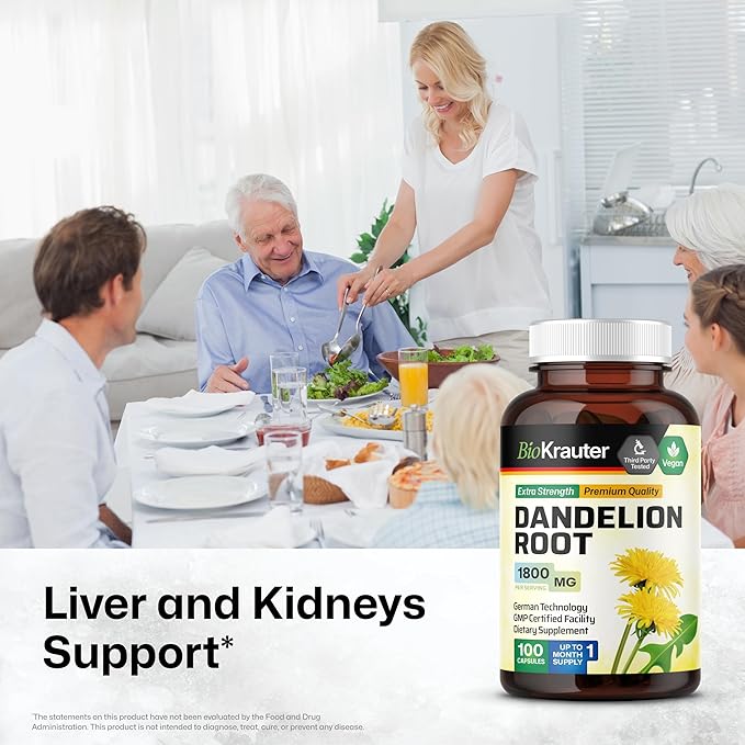 BIO KRAUTER Dandelion Root 100 Capsules &amp Milk Thistle 250 Capsules.