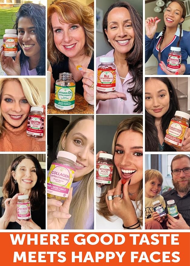 Lunakai USA Made Collagen &amp Vitamin C Gummies Bundle for Adults 50+ Supports Skin Hair Joint Health &amp Immune Function Non-GMO Vegan Delicious Lemon &amp Orange Flavors 60ct Each