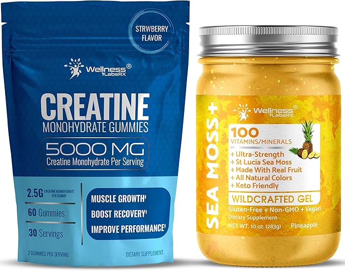 WELLNESS LABSRX Irish Sea Moss Gel Pineapple Flavor - Creatine Gummies