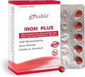 Gentle Iron Supplement for Women Anemia: Slow Release Iron Pills Clinically Shown to Support Iron for Prenatal Pregnant Patented SunActive Tech with Folic Acid B12 Vitamin C &amp B6 18 mg 20 Tab