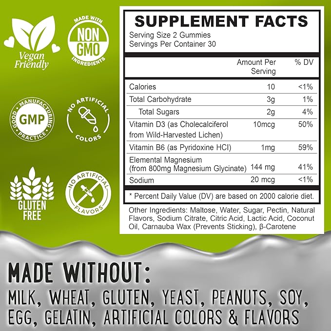 Magnesium Gummies Bundle – 2 Bottles (60 Each) – Apple Kiwi &amp Coconut Pistachio