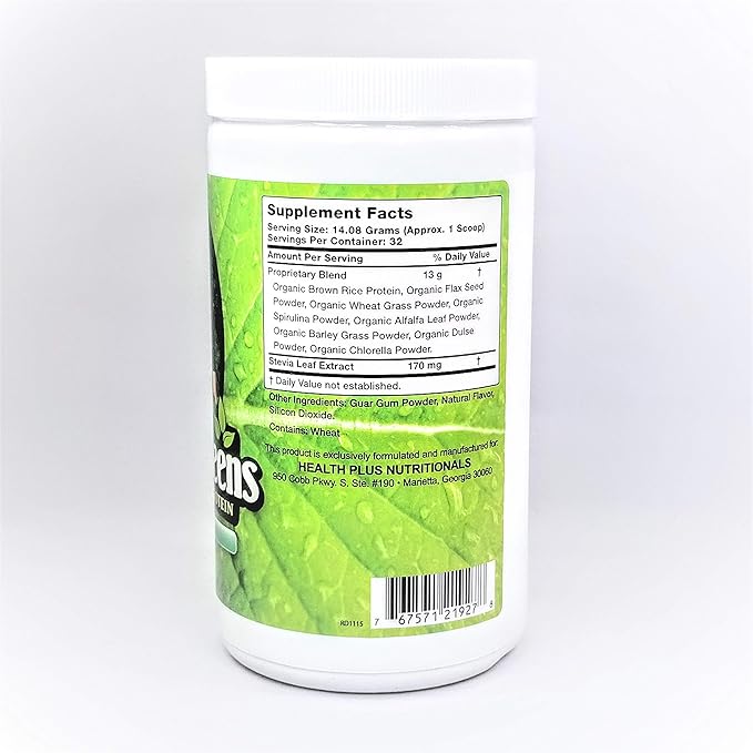 Dr. Joe's Super Greens - Mint Flavor - Vegan Green Superfood Powder with Rice Protein