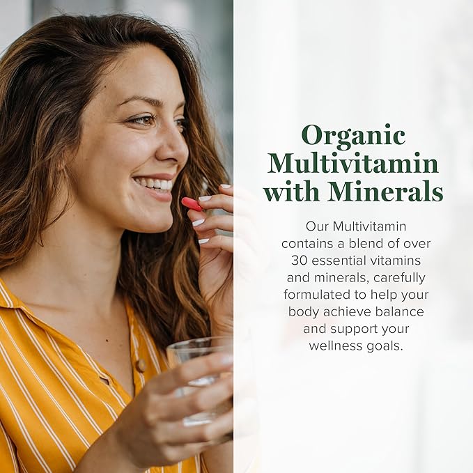 Global Healing Center - USDA Organic Multivitamin for Women &amp Men - Vitamins Include A C D &amp More for Your Overall Health &amp Wellness Needs - Complete Daily Multi Vitamin Nourishment (12