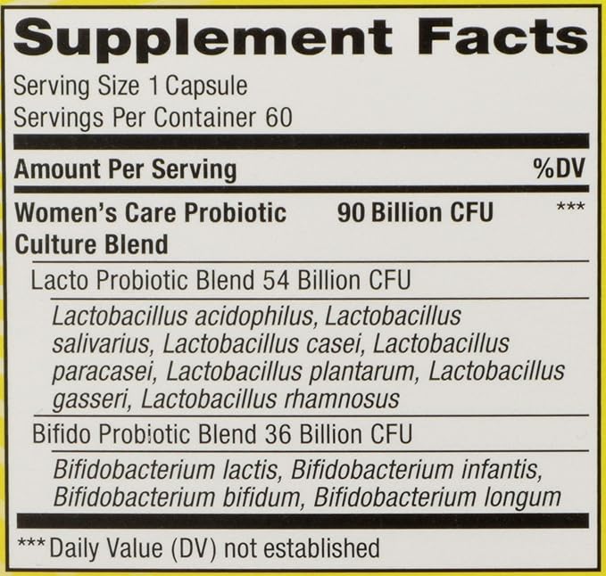 Renew Life Women's Probiotic Capsules Supports pH Balance for Women Vaginal Urinary Digestive and Immune Health L. Rhamnosus GG Dairy Soy and Gluten-Free 90 Billion CFU - 60 Ct