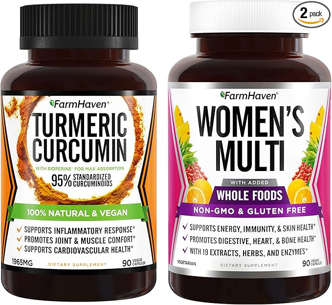 FarmHaven Bundle - Multivitamin for Women and Turmeric Curcumin with BioPerine Black Pepper