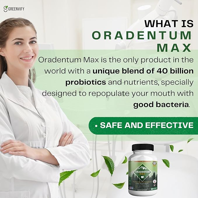 Oradentum Max Probiotic Supplement 40 Billion CFU 60 Capsules 30 Day Supply (2)