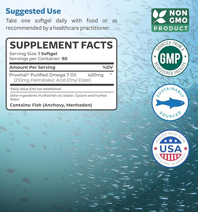 Irish Sea Moss &amp Omega 7 (3-Month Supply) Sea Omega Combo Bundle - Organic Irish Sea Moss - Raw Vegan Supplement (180 Caps) &amp Omega 7 Softgels - Provinal Sustainable Peruvian Anchovy Fish Oil