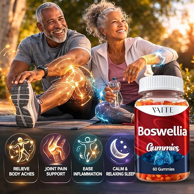 VAITE Boswellia Serrata Extract Gummies 1200mg – Joint Support Supplement with Indian Frankincense Boswellic Acid and Botanical Resin Extract Vegetarian for Women and Men Non-GMO Gluten-Free