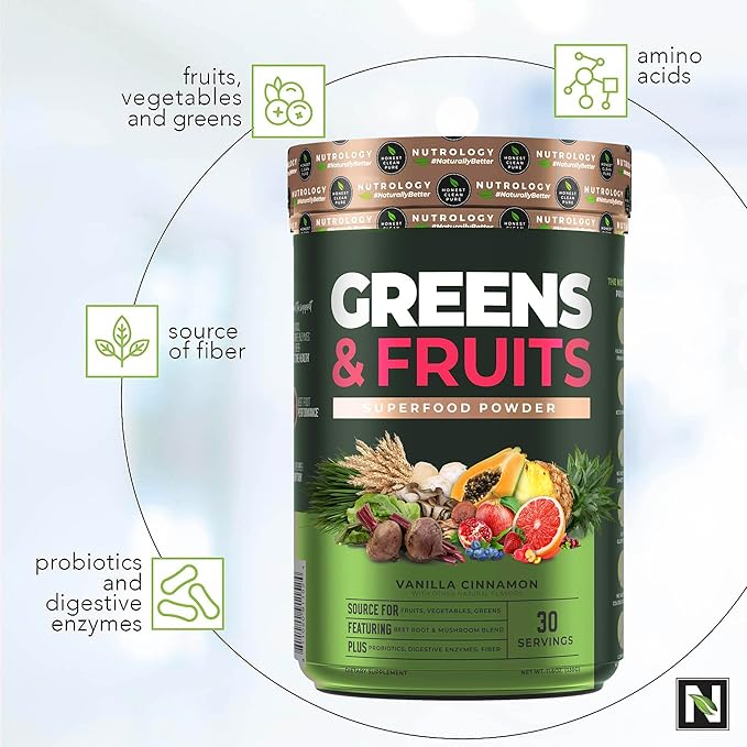 Nutrology TRIPACT Protein Powder 7-in-1 Meal Replacement Shake Superberry (40 Servings) Greens &amp Fruits Powder-Naturally Sourced Superfood Vanilla Cinnamon (30 Servings)