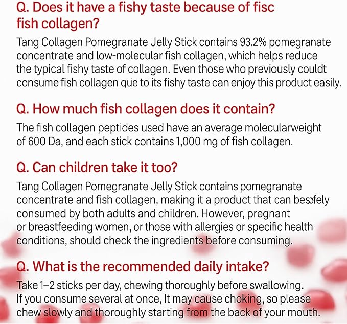 Cham&ampDeul Pomegranate Collagen Jelly Stick 20g - 15 Sticks - 1000mg Low Molecular Fish Collagen for Skin &amp Hydration - Tangy Pomegranate Flavor Portable Korean Collagen Jelly - 콜라겐 젤리스틱