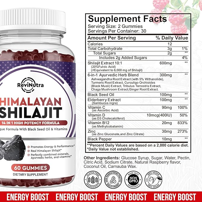 Iron Gummies Supplement for Adults &amp Kids | Shilajit Himalayan Gummies | Bundle