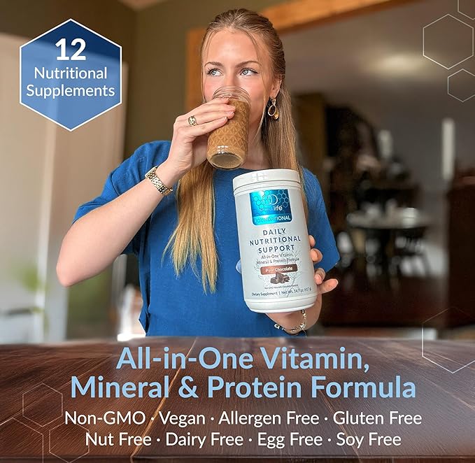 Equilife Daily Nutritional Support All-in-One Multivitamin Meal Replacement Pure Chocolate Flavor 15G Plant Protein Supports Overall Wellness Including Energy Digestion &amp Skin 14 Servings T