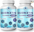 (2 Pack) Quercetin Gummies - Quercetin with Bromelain Vitamin C + Zinc Vitamin D3 – Chewable Quercetin 900mg Supplements - Quercetin for Kids and Adults (2)