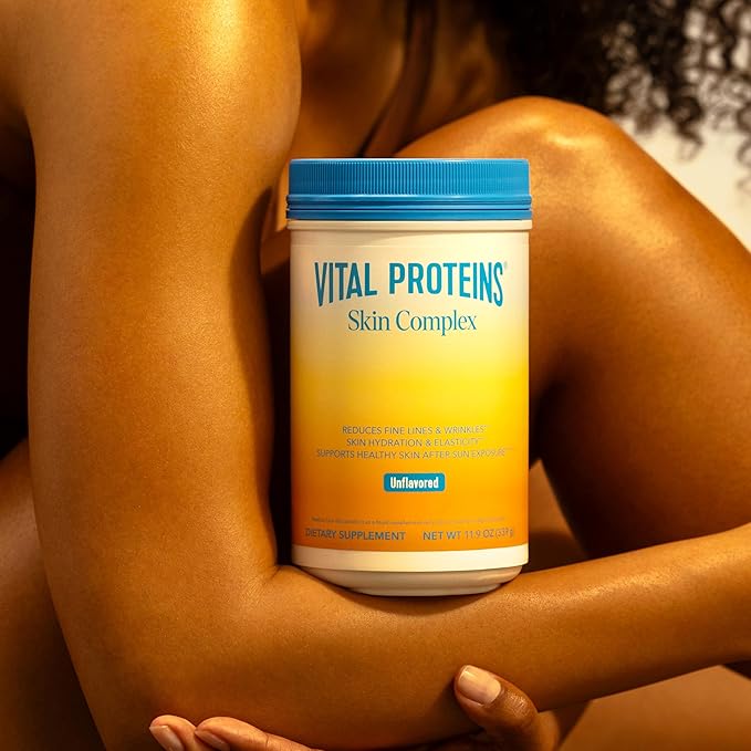 Vital Proteins Collagen Peptides for Women - 20g Hydrolyzed Collagen Vitamin C Hyaluronic Acid Reduce Fine Lines &amp Wrinkles Verisol &amp Holimel - Skin Complex Supplement Unflavored 11.9oz P