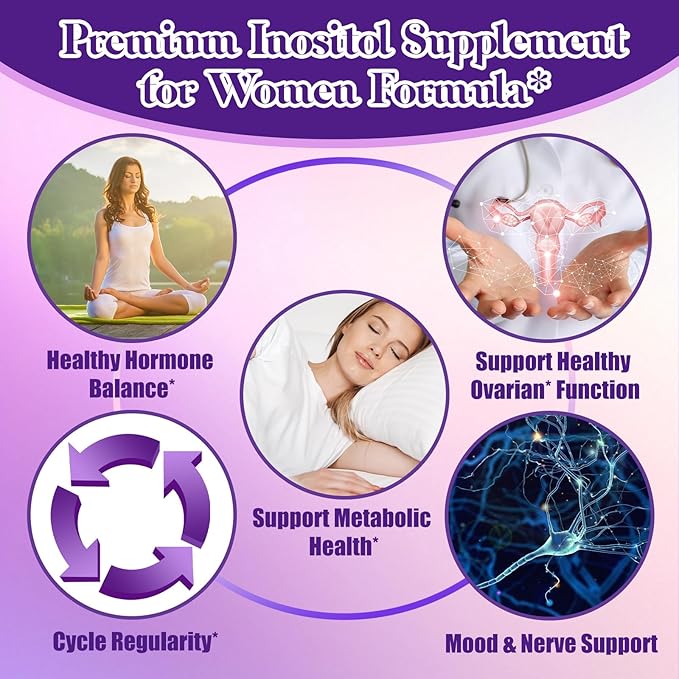 2 Pack Cortisol Supplement Gummies &amp Myo-Inositol &amp D-Chiro Inositol Drops for Women Men