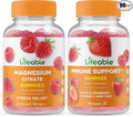 Lifeable Magnesium + Immune Support Gummies Bundle - Great Tasting Vitamin Supplement Gluten Free GMO Free Chewable Gummy