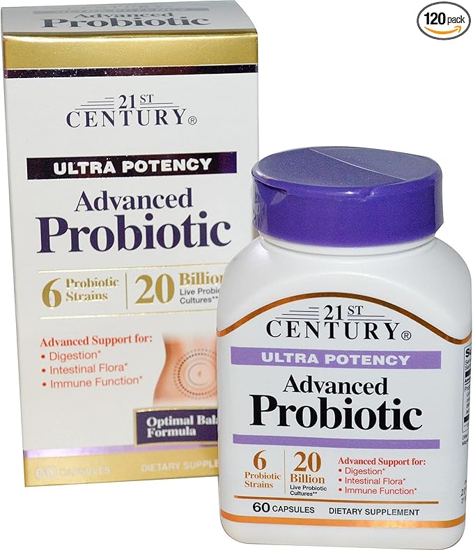 21st Century Ultra Potency Advanced Probiotic Capsules 60 ea (Pack of 3)