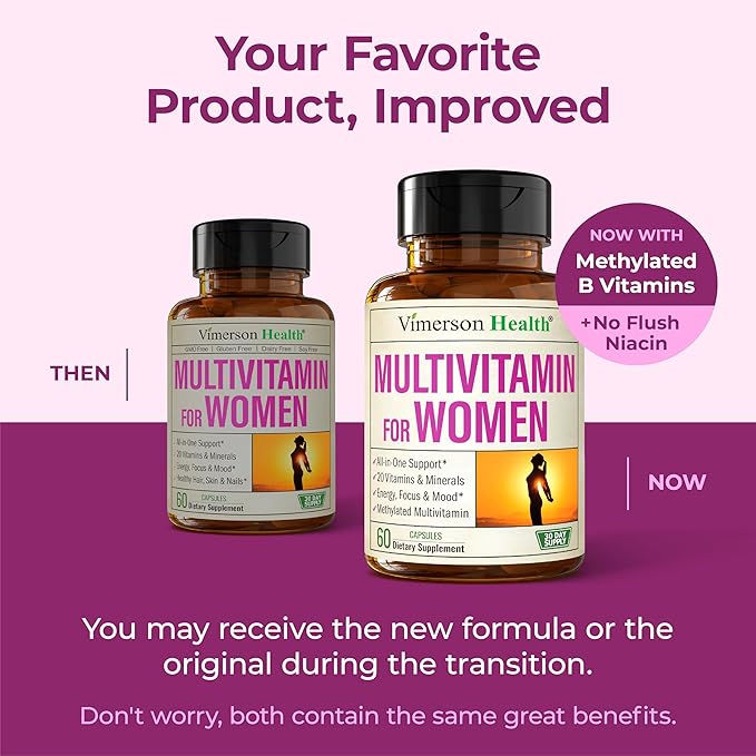 Multivitamin for Women with Methylated Vitamins and Chelated Minerals for Energy Focus and Immune Health – Premium Daily Womens Multivitamins &amp Multiminerals – 60 Capsules