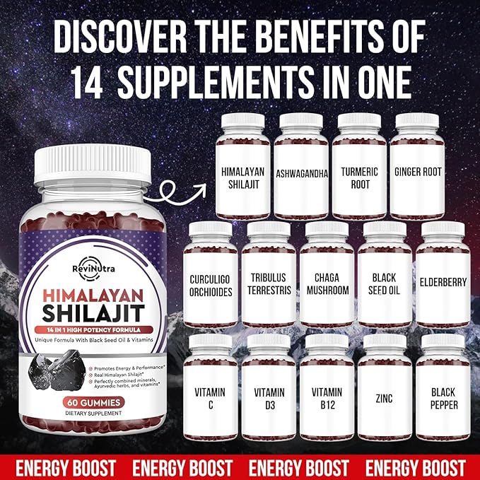 Iron Gummies Supplement for Adults &amp Kids | Shilajit Himalayan Gummies | Bundle