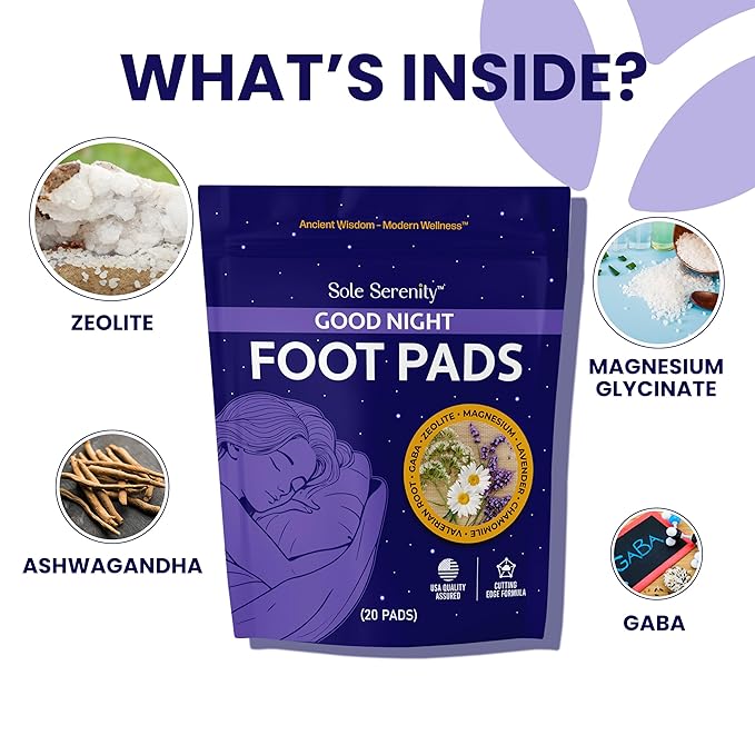 Sole Serenity 2 Pack NeuroEase &amp Good Night Foot Pads Bundle - Natural Overnight Foot Pads for Relaxation Comfort &amp Nightly Self-Care