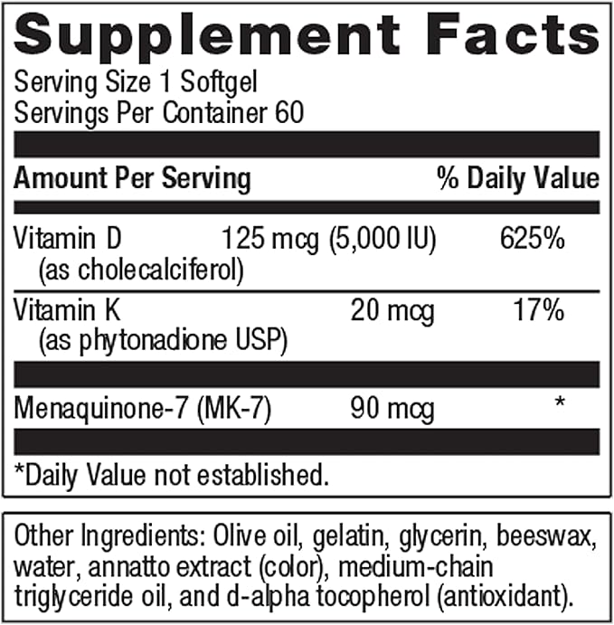 Metagenics Essential Wellness Duo: D3 5000 + K - Immune Support Bone and Heart Health - 60 Softgels &amp Highly Absorbable Magnesium Glycinate for Muscles and Nervous System Support - 120 Tablets