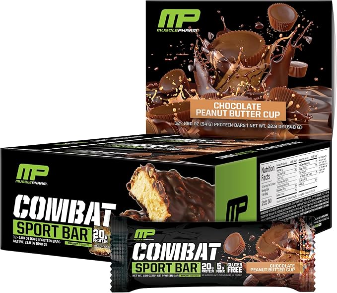 Muscle Pharm Combat Protein 2lb Vanilla and Combat Chocolate Peanut Butter Cup Sport Bars