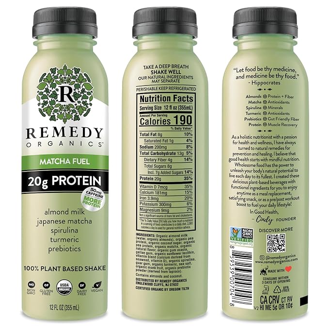 Remedy Organics Protein Variety 12-Pack | Plant Based Protein Shakes Ready to Drink | USDA Organic Gluten Free Dairy Free Soy Free