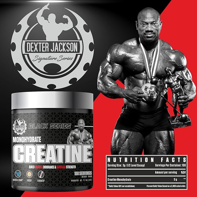 Black Series Monohydrate Creatine | 300g | 100 Servings | Premium Micronized Creatine for Strength Muscle Growth &amp Recovery