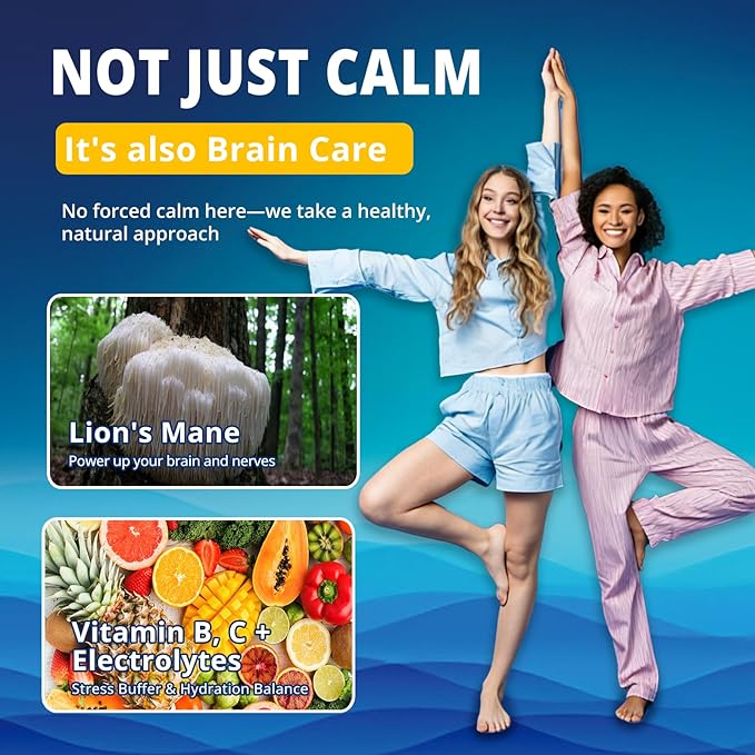 Calming Powdered Drink Mix Cortisol Drink Mix Powder with Magnesium Glycinate Ashwagandha L-Theanine Vitamin Cortisol Support Supplements for Relax Focus &amp Calm Pineapple Flavor 30 Packets