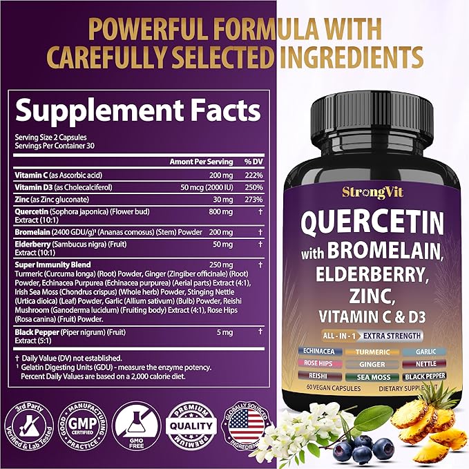 Cortisol Supplement &amp Quercetin Complex Bundle (120 Capsules)