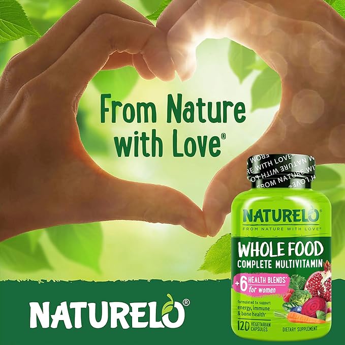 NATURELO Whole Food Multivitamin for Women - 120 Capsules and Whole Food Multivitamin for Men - 120 Capsules Bundle